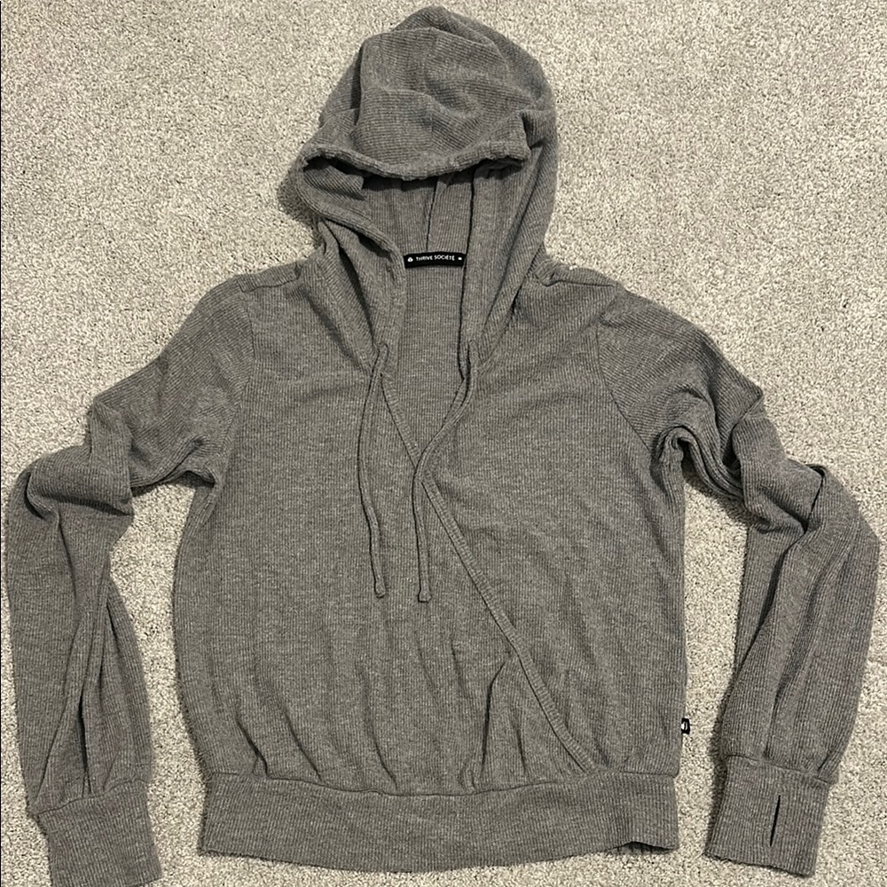 Thrive societe Gray Hooded Sweater.